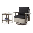 thumbnail image 4 of MeetLeisure Outdoor Polyethylene (PE) Wicker Swivel Rocker Chair with Side Table，Black, 4 of 6
