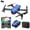 Blue, variant on KQJQS Foldable 8.7cm Drone with 1080P FPV & Dual Batteries | 24 Min Flight, WiFi VR Camera & Altitude Hold for Multirotor Learners​​