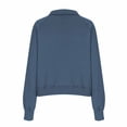 thumbnail image 5 of Satingcolo Half Zip Pullover Women Fall 2026 Oversized Stand Collar Cropped Sweatshirt Casual Quarter Zipper Hoodies,Blue 2XL, 5 of 5