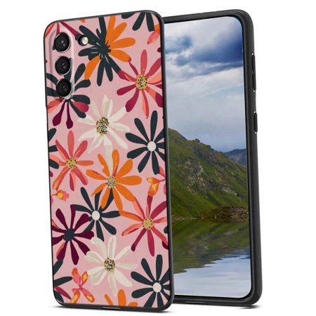 Pink-retro-floral-MagSafe-s-Elegant-tough-6-3 Phone Case Degined for Samsung Galaxy S23 Case Men Women Flexible Silicone Shockproof Case for Samsung Galaxy S23