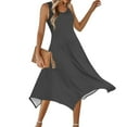 thumbnail image 6 of WCMZJ Women's Hankerchief Hem Maxi Tank Dresses Summer Sleeveless Crew Neck Sundress Casual Ruffle A-Line Boho Dress Gray XXL, 6 of 8