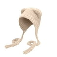 thumbnail image 2 of Wutalume Women's Cute Animal Ear Plush Beanie, Fashionable Knit Hat with Floppy Ears, Warm and Adorable Winter Accessory,Beige, 2 of 4