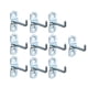 thumbnail image 1 of Juego de 10 ganchos para estantes de tablero perforado, ganchos multiusos con orificios cuadrados para exhibidores de pared, soportes para colgar en, 1 of 8