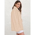 thumbnail image 6 of Osfvolr Womens Jacket Oversized Zip Up High Collar Long Sleeves Fuzzy Casual Winter Fall Coats with Pockets Khaki S, 6 of 8