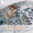 thumbnail image 5 of Green Blue Eucalyptus Leaves Duvet Cover Set, Summer Botanical Weeping Soft Duvet Cover Twin Size Bedding Set 4 Pieces, 1 Quiltcover and 2 Pillowcases with Zipper, 1 Bed Sheet for All Seasons, 5 of 9