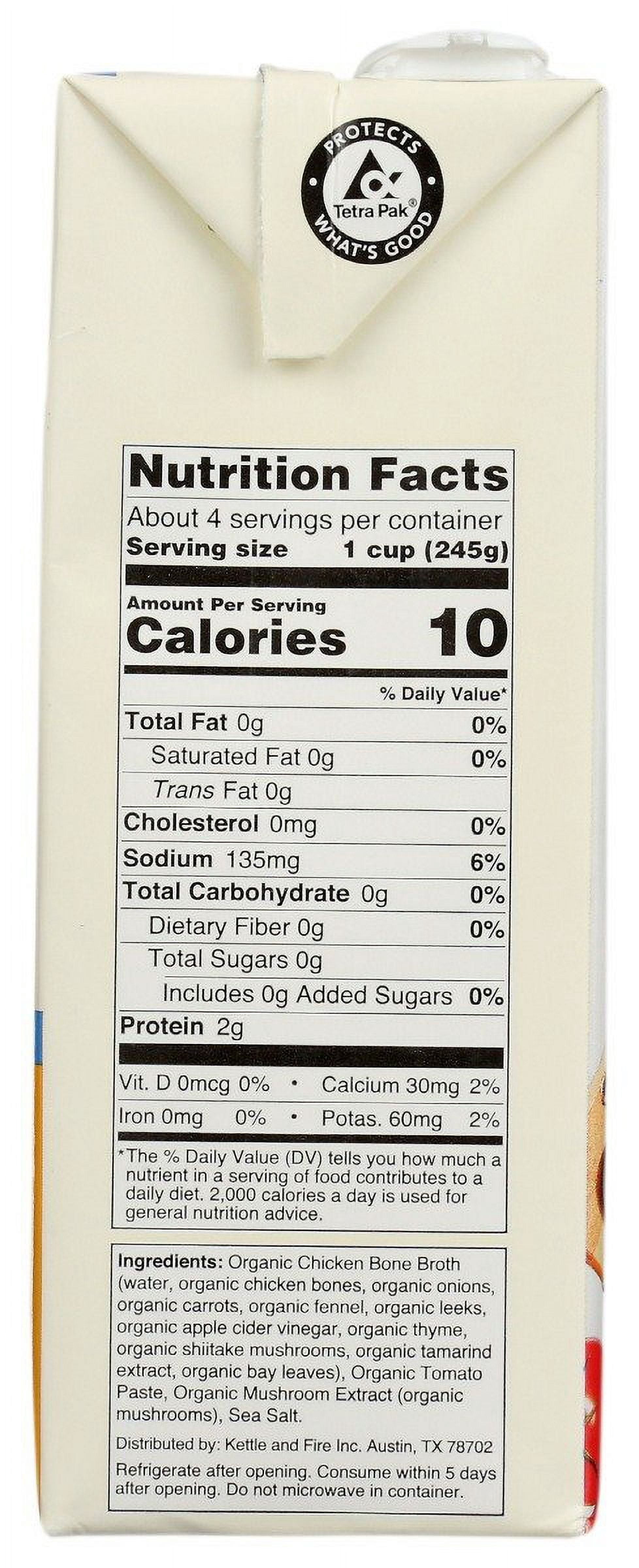 (3 pack) Kettle & Fire Organic Low Sodium Chicken Broth 32 oz