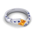 thumbnail image 3 of 1.20 Carat Natural Diamond Citrine & Blue Sapphire Gemstone Beautiful Bridal Ring for Ladies Solid 14K White Gold Size 10.5 by Diamond-Capitals, 3 of 8