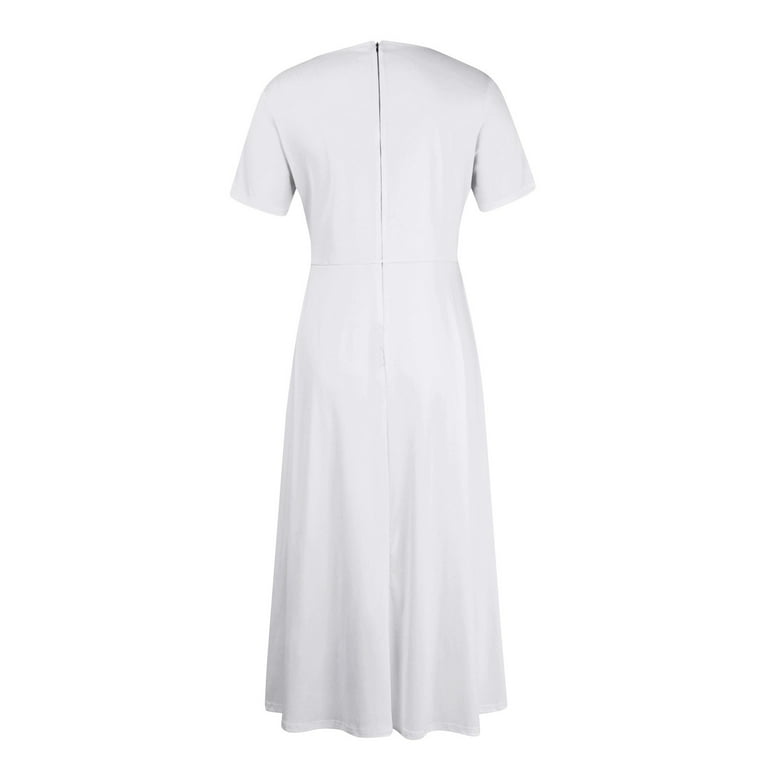 Huresd Plus Size Dresses For Women Crew Neck Short Sleeve Lace up Flowy Swing Pocket T Shirt Dress Solid Color Summer Dresses White XL - Walmart.com Huresd Plus Size Dresses For Women Crew Neck Short Sleeve Lace up Flowy Swing Pocket T Shirt Dress Solid Color Summer Dresses White XL - Walmart.com