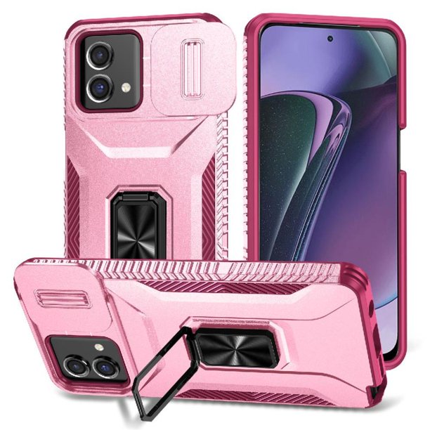 Funda para GANGXUN Motorola Moto G Stylus 5G 2023 - Soporte metálico, Función magnética, Rosa