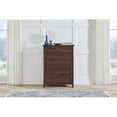thumbnail image 3 of Bowery Hill 6-Drawer Transitional Wood Chest in Cherry Brown/Gunmetal, 3 of 5
