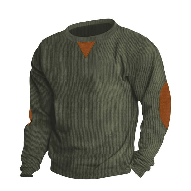 Blusas y camisas de manga larga con cuello redondo, sudadera con capucha, bolsillo, color liso, corte medio, media cremallera, para hombre, manga larga, sin capucha, ropa informal, chaquetas, blusa pa