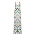 thumbnail image 5 of RDKTPXZ Women's Multicolor Crochet Maxi Dress, Deep V-Neck Fitted Gown, 5 of 10
