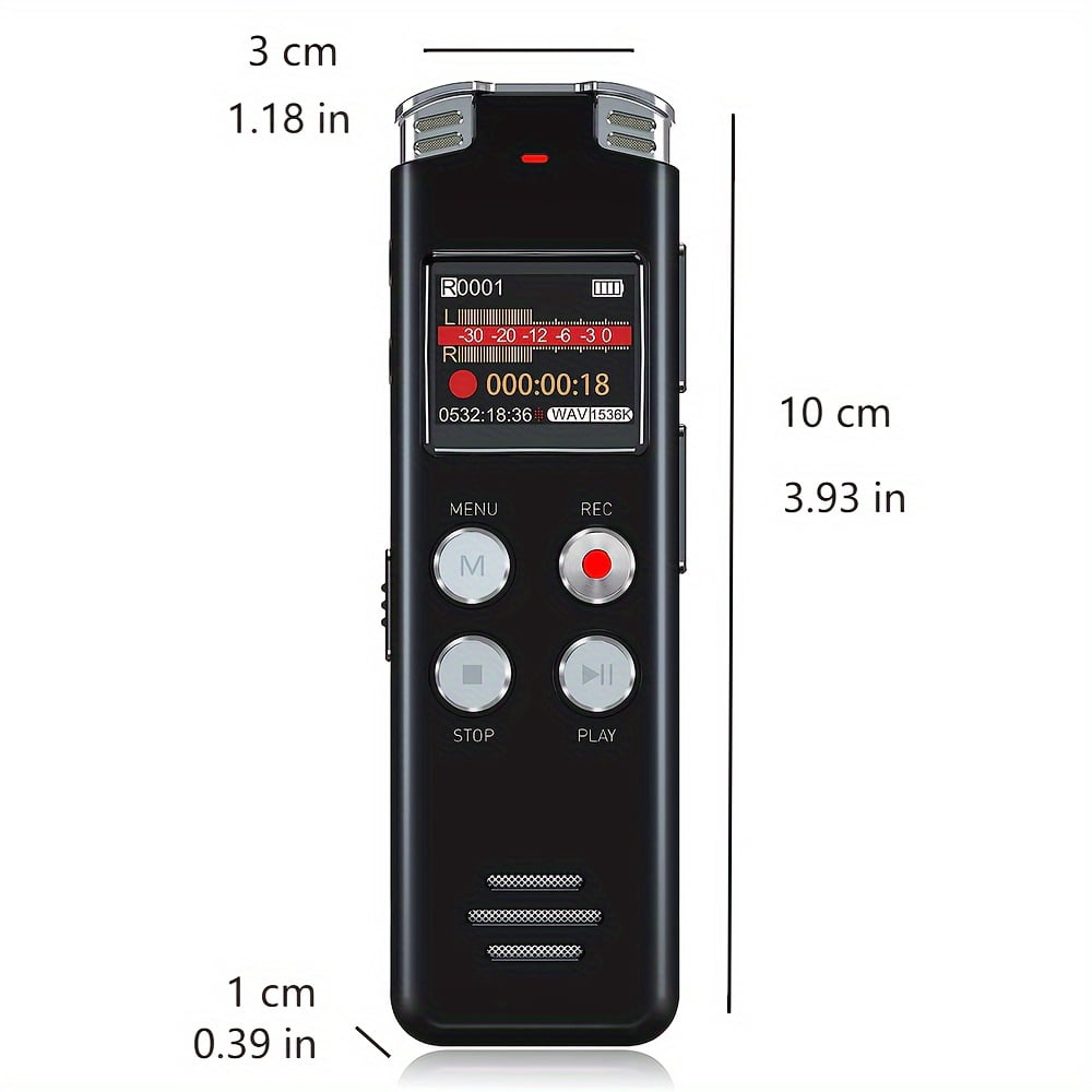 64GB Digital Voice Recorder - Voice Activated Recorder With Playback, Upgraded Tape Recorder For Lectures, Meetings, Interviews, Audio Recorder USB Charge, MP3