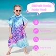 thumbnail image 6 of Catalonia Summer Kids Hooded Poncho Towel for Boys Girls, Super Soft & Absorbent Cotton Swimwear Cover-Ups, Bath Pool Beach Towels for 2-7 Years Old, 23.6"*26", Mermaid, 6 of 7