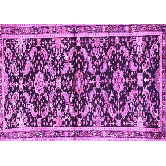Ahgly Company Indoor Rectangle Animal Purple Traditional Area Rugs, 2' x 4'