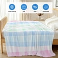 thumbnail image 4 of Blue Pink Plaid Cooling Blanket,Lightweight Breathable Summer Throw Blanket with Double Sided Cold Effect,Pastel Green White Buffalo Patchwork Picnic Blankets Bed Sheet for Hot Sleepers 30"x40", 4 of 8