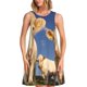 thumbnail image 1 of Balery Cows Cattles Vestidos de verano para mujer con estampado: vestido holgado sin mangas, vestido playero informal y cómodo para días calurosos., 1 of 7