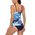 thumbnail image 3 of Women's Floral Tankini Swimsuit Top with Shorts Tow-Piece Set Bathing Suit Beachwear, 3 of 6
