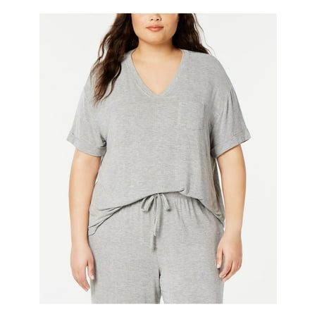 

ALFANI Intimates Gray Sleepwear Shirt Plus Size: 1X