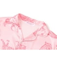 thumbnail image 2 of Topgal Trendy Big Girls Pink Leopard Animal Pattern Satin Pajamas Silky Button-Down Long Sleeves PJS for Teens Size 6/7, 2 of 7