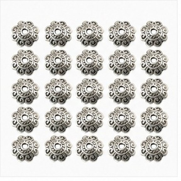 Milisten Durable Plated Silver Alloy Petal Beads Pendant for DIY Jewelry Projects 100Pcs