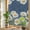 Dark Blue White Grass Green, variant on Spring Summer Botanical Privacy Window Film, Decorative Stained Glass Window Film, Butterfly Floral Vintage Resuable Rainbow Static Cling for Home Bathroom Living Room Glass Door 17.7"x78.7"