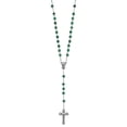 thumbnail image 3 of Set of 3 Silver-tone Green Blue and Pink Marbled Bead Rosary Set QGM23693, 3 of 5
