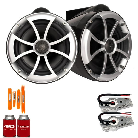 Wet Sounds 8" Tower Speakers, Stainless Swivel Base, Black Finish