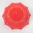 thumbnail image 5 of THY COLLECTIBLES Cotton Lace Parasol Umbrella with Wooden Handle Vintage Lolita Coquette Look for Wedding Bridal Umbrella Decoration for Photoshoot, Costume Theme Party, Halloween Red, 5 of 7