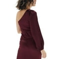 thumbnail image 3 of Minkpink Womens One-Shoulder Peplum Top, Wine/S, 3 of 7