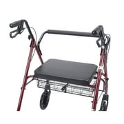 Drive Medical Heavy Duty Bariatric Rollator Rolling Walker with Large Padded Seat, Red