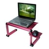 Furinno A6-Pink Ergonomics Aluminum Vented AdJustable Multi-functional Laptop Desk Portable Bed Tray