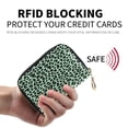 thumbnail image 2 of PU Leather Zipper Card Case Credit Card Holder Small Wallets Mint Green Leopard Print, 2 of 7