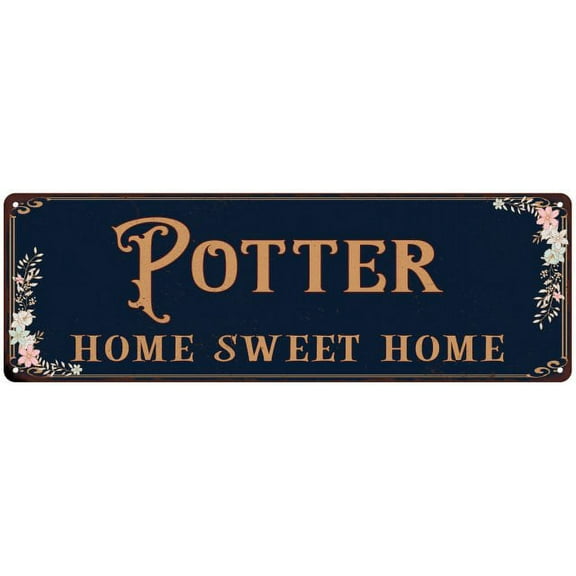 POTTER Home Sweet Home Victorian Look 6x18 Metal Sign 106180046480