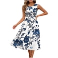 thumbnail image 6 of Rciityk Womens Summer Dresses Casual Sleeveless A-line Swing Midi Dress Beach Vacation Party Boho Sundress with Pockets, Black S, 6 of 6