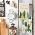 thumbnail image 5 of SOME THING Beige Xmas Trees Merry Christmas Kitchen Towels Dish Towels, 18x26 Inch Daily Star Snowflake Winter Decoration Hand Towels Set of 2, 5 of 6