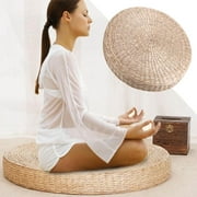 Moksha 40cm Round Pouf Tatami Cushion Floor Cushions Straw Meditation Soft Yoga Mat,Soft Yoga Mat,Tatami Cushion