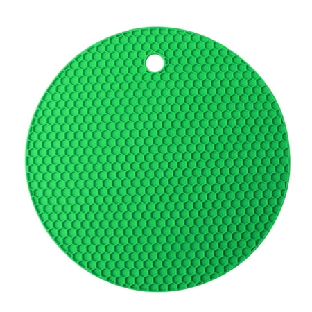 

Silicone Insulation Mat Honeycomb Pot Holder Non-slip Heat-resistant Place Mat for Pot Pan Bowl Cup(Green)