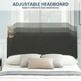 thumbnail image 5 of Full/Queen Size Bed Frame withAdjustable  Headboard, Upholstered Bed Frame with Nailhead Trim Headboard, Mattress Foundation, Strong Wood Slat Support, No Box Spring Needed, Dark Gray, 5 of 9