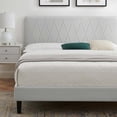 thumbnail image 5 of Platform Bed Frame, King Size, Velvet, Light Grey Gray, Modern Contemporary Urban Design, Bedroom Master Guest Suite, 5 of 10