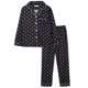 thumbnail image 1 of Pijama de manga larga de primavera y otoño para mujer, cárdigan de solapa, traje a rayas, ropa exterior de talla grande para el hogar, 1 of 6