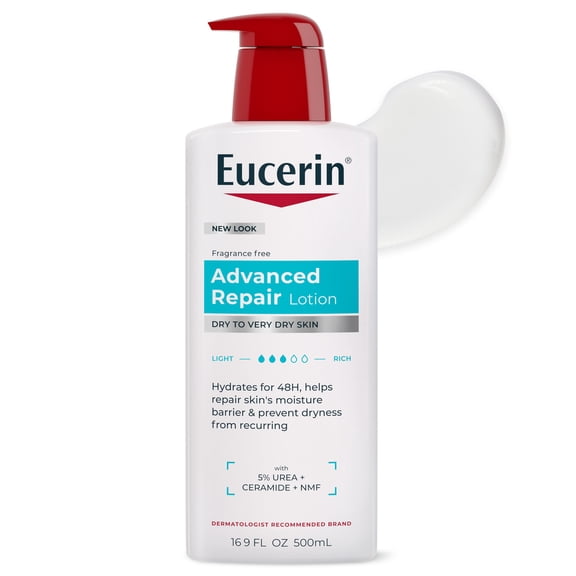 Eucerin Advanced Repair Body Lotion for Very Dry Skin, 48-Hour Moisture, Fragrance Free, 16.9 fl oz