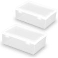 thumbnail image 1 of 2 Pcs Rectangle Clear Plastic Beads Storage Containers Box with Lid for Collecting Small Items, Beads, Game Pieces, Business Cards, Crafts Accessories, 1 of 7