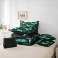 thumbnail image 5 of Feelyou Adult Fashion Butterfly Bedding Comforter Set 7pcs, Romantic Animal King Bedding Sets, Mystic Green Galaxy Reversible Bed Sheets, Luxury Bedroom Decor, 5 of 7