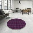 thumbnail image 4 of Ahgly Tapis Rond Lavable en Machine Intérieur Transitionnel Rose Illet Foncé, 8 Pieds Rond, 4 of 7