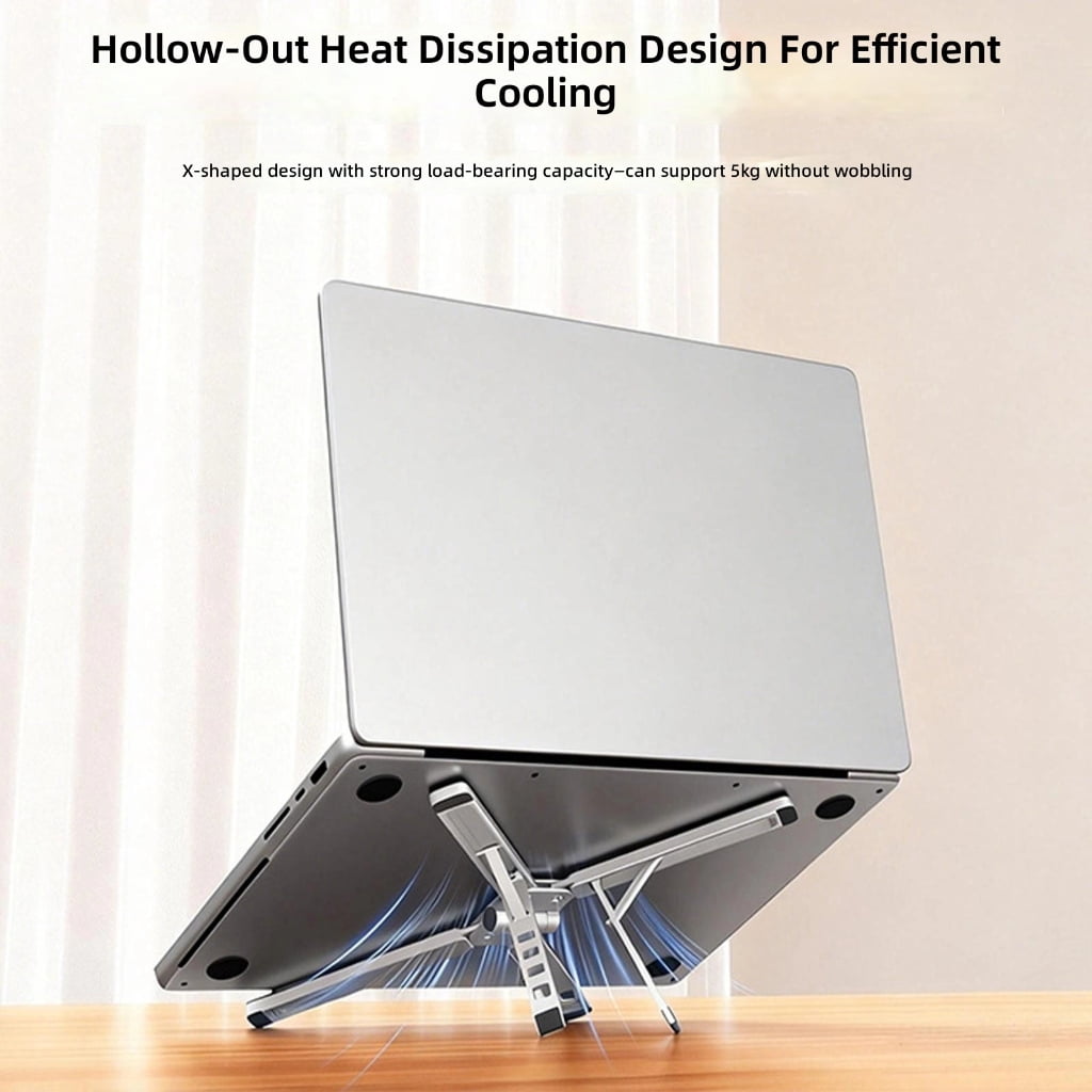 Ergonomic Aluminum Laptop Stand For 17inch Notebooks Tablets Phones Portable