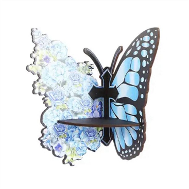 Estante Esquinero Montaje en Pared en Forma Mariposa, Organizador Almacenamiento Montado en la Pared, Cristales Pared, Almacenamiento Piedras, Decoración la Casa A