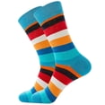 thumbnail image 3 of Funny socks for men, colorful and interesting patterns, combed cotton, office socks, cool mid-calf, unique and eye-catching patterns (5 pairs)B, 3 of 5