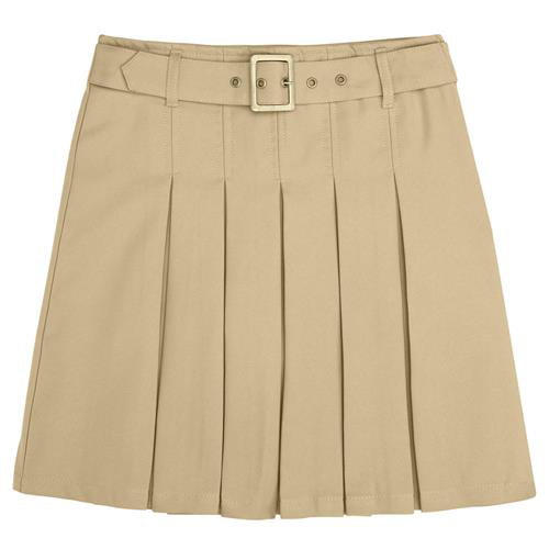 French Toast Girls Pleated Scooter with Square Buckle Belt