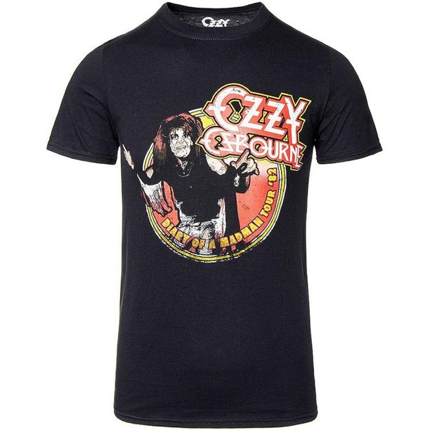 Ozzy Osborne - Camiseta Diary of a Mad Man Tour 1982 de Algodón para Adultos Unisex (Negro)